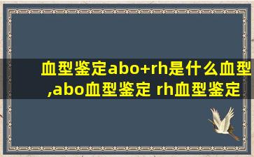 血型鉴定abo+rh是什么血型,abo血型鉴定 rh血型鉴定 阳性是什么意思